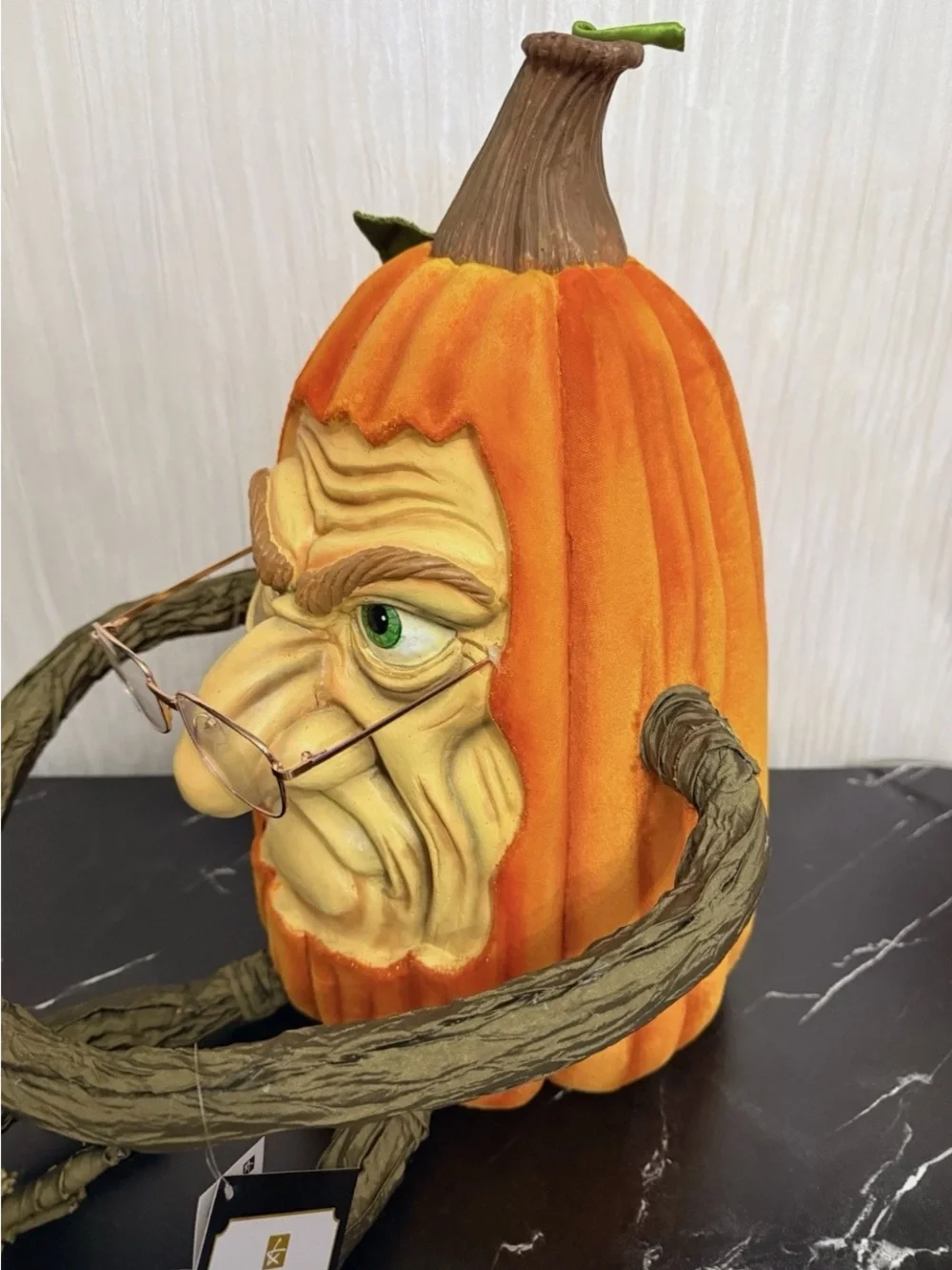 Katherines Collection Halloween Party Grumpy Leg Pumpkin Figurine Decoration.